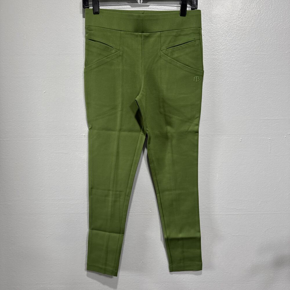 Betabrand Journey Yoga Pant Dress Pant Skinny Leg S Petite Kale Green Pockets